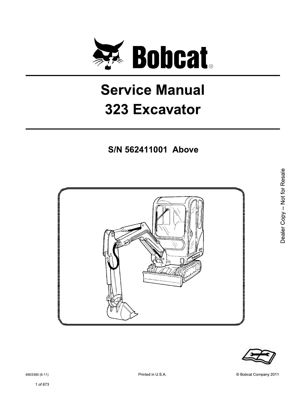 323 Excavator Service Manual Bobcat